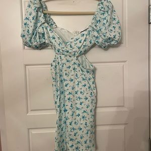 Zara floral cut out mini dress